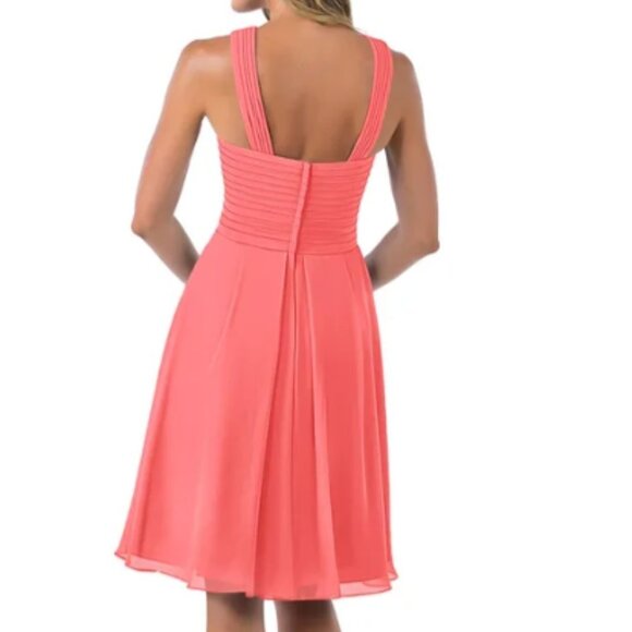 Azazie Amani Bridesmaid Dress in Watermenlon Color Size: 4 - Picture 2 of 12